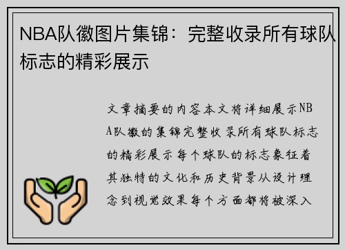 NBA队徽图片集锦：完整收录所有球队标志的精彩展示